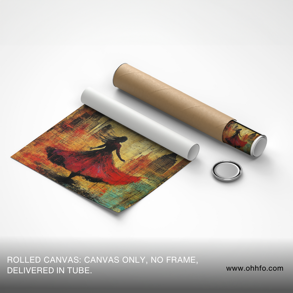 Midnight in Motion – Abstract City Woman Canvas Wall Art