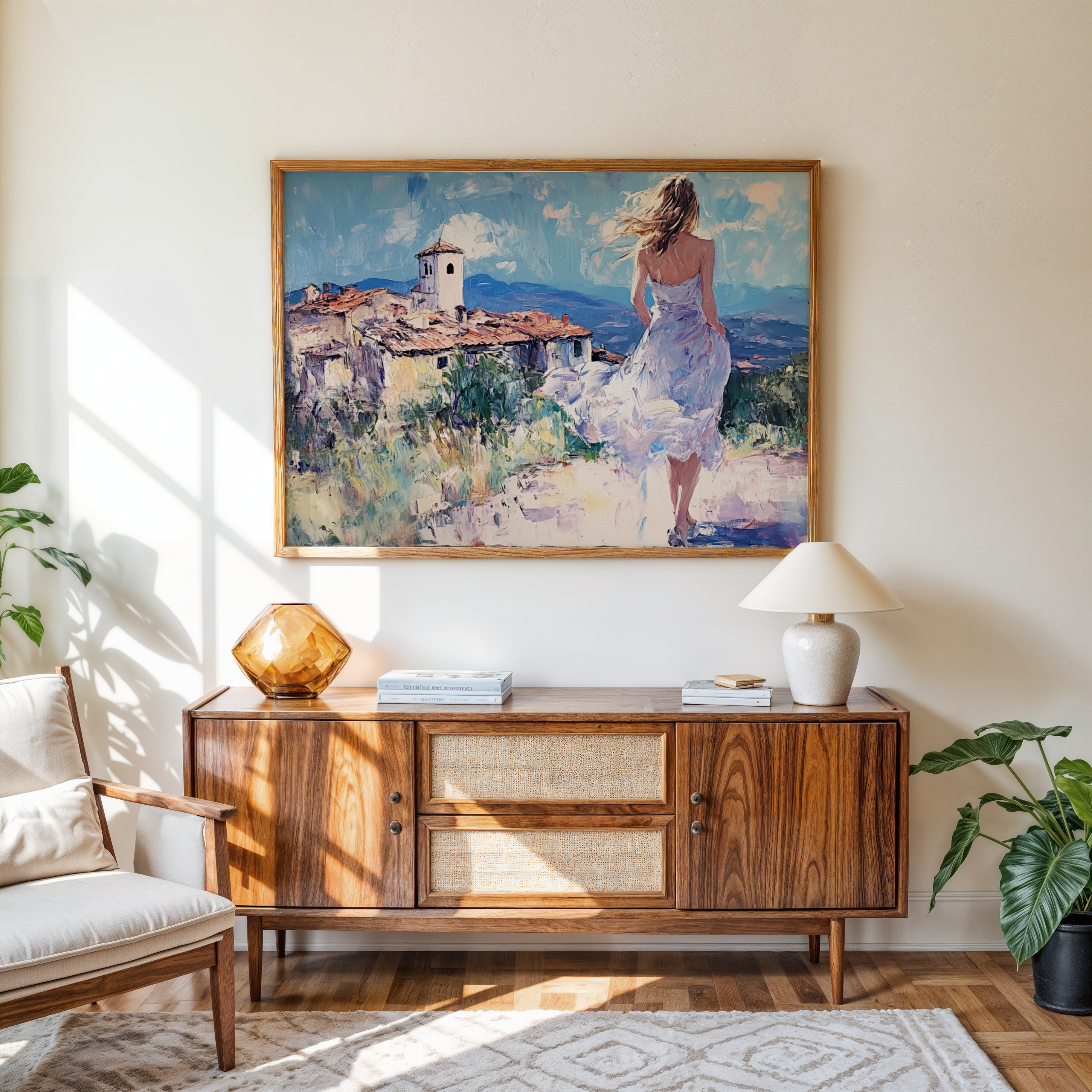 Whispers of Europe – Romantic Village View Canvas Wall Art