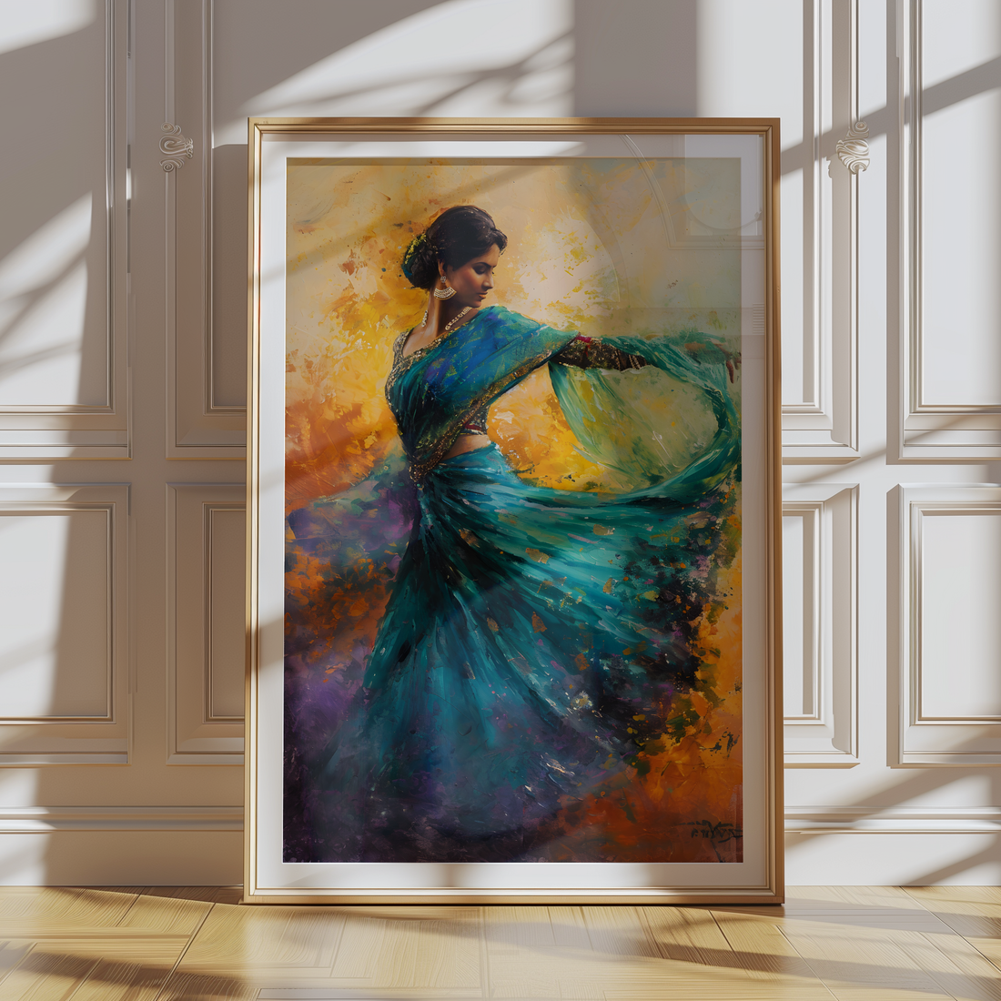 Graceful Indian dancer in classical costume – Ohhfo canvas art