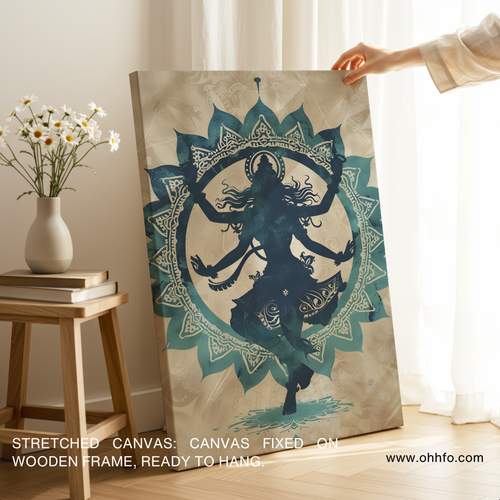 Nataraj Poster Print – Lord Shiva Cosmic Dance Canvas Wall Art for Spiritual Decor