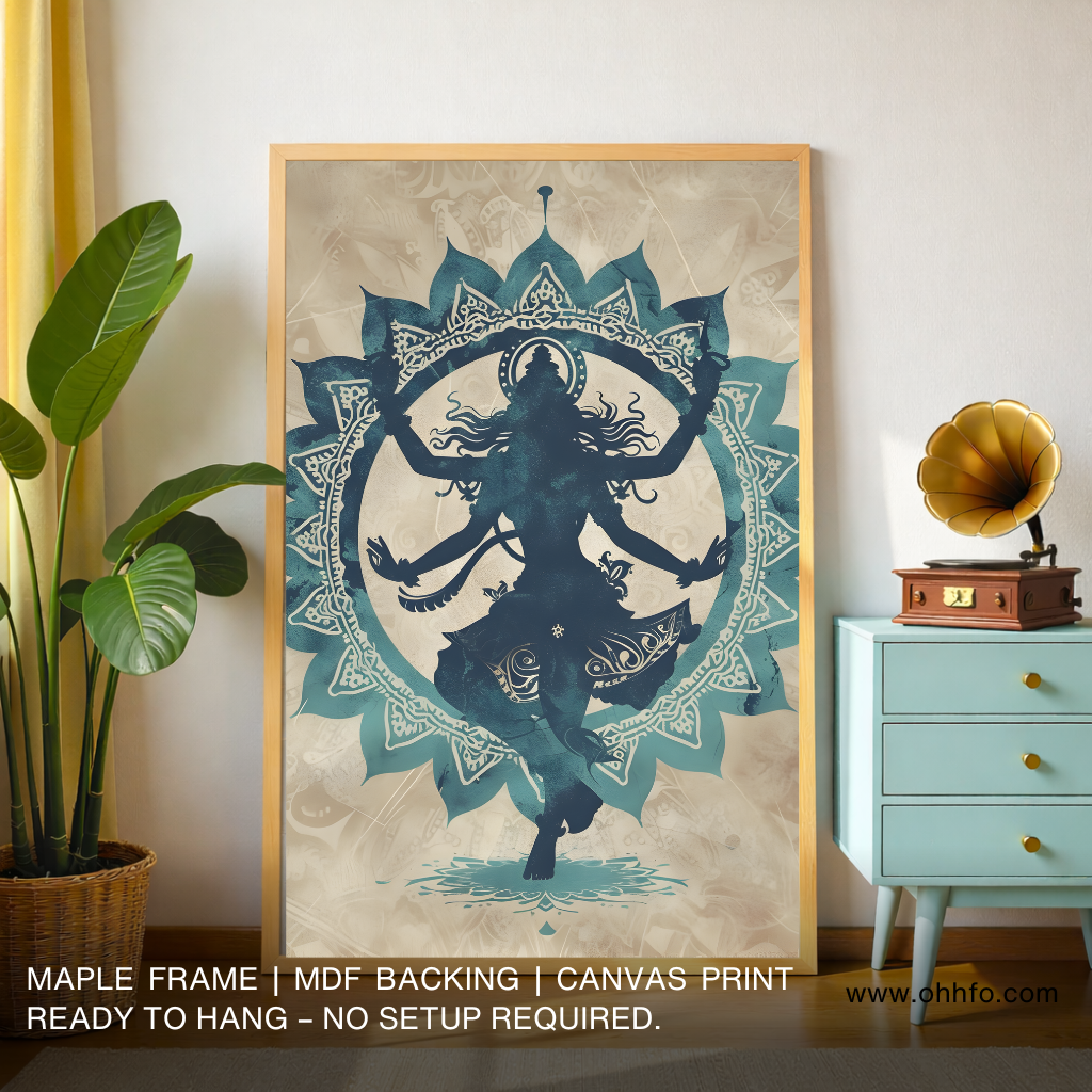 Nataraj Poster Print – Lord Shiva Cosmic Dance Canvas Wall Art for Spiritual Decor