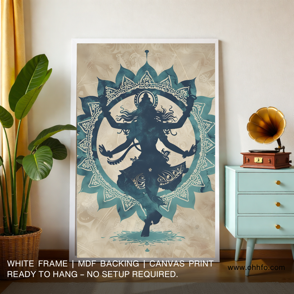 Nataraj Poster Print – Lord Shiva Cosmic Dance Canvas Wall Art for Spiritual Decor