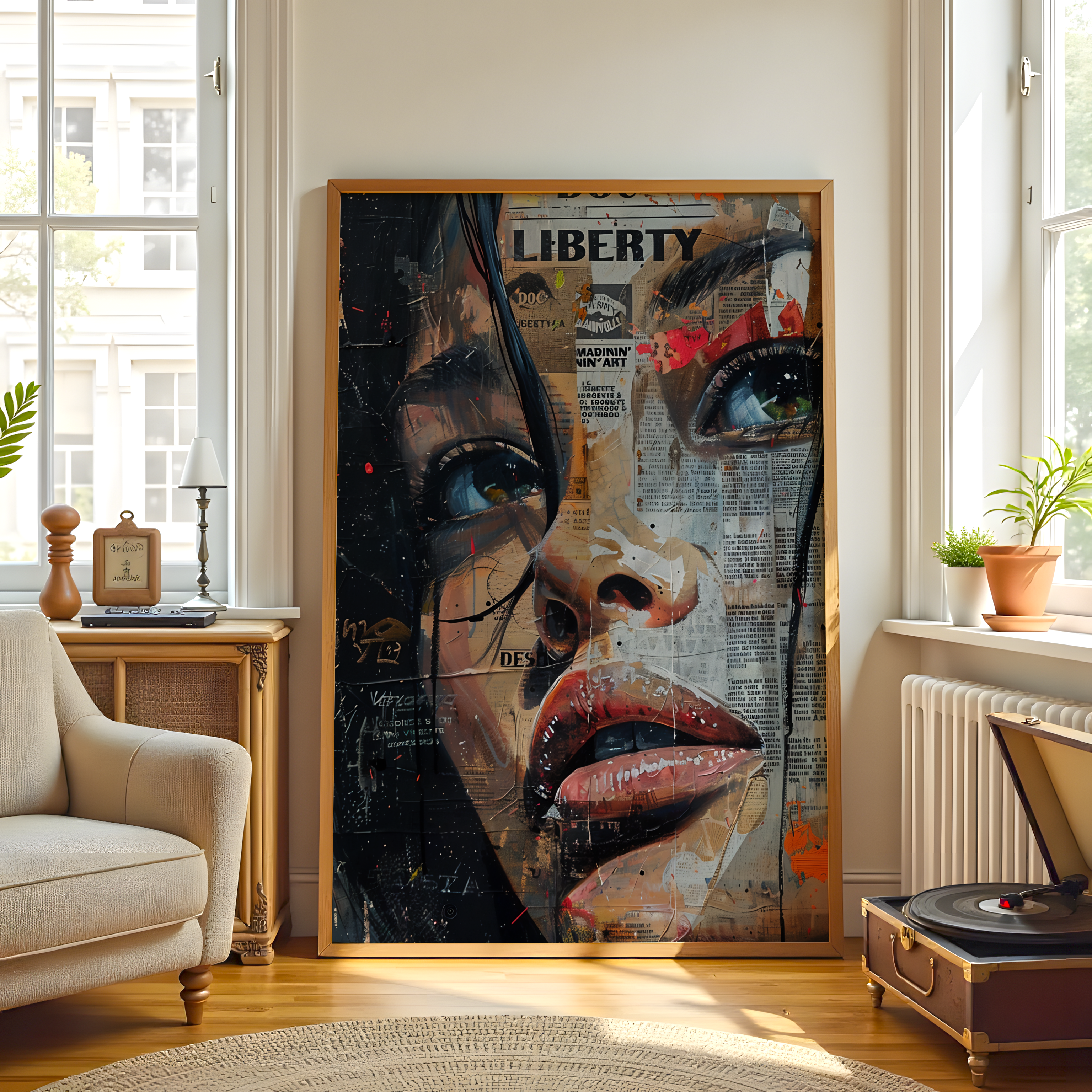Urban Liberty – Abstract Portrait Canvas Wall Art