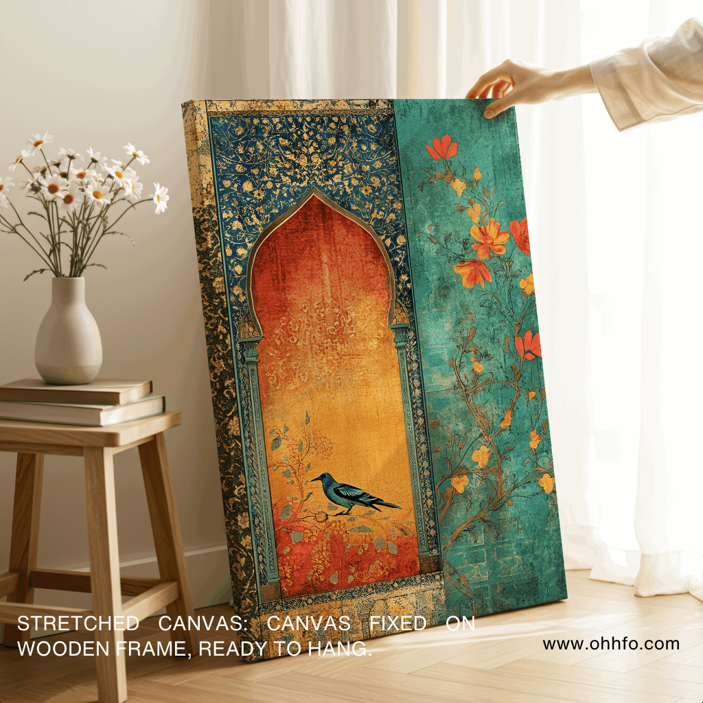 Indian Vintage Bird Canvas Wall Art