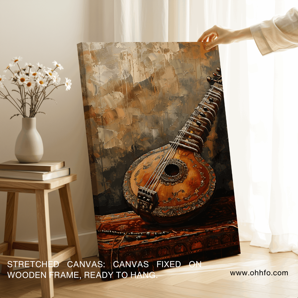 Tanpura Indian Musical Instrument – Canvas Print Wall Art
