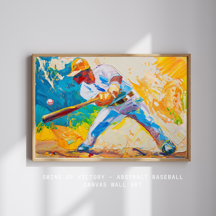 Swing of Victory – Abstract Baseball Canvas Wall Art