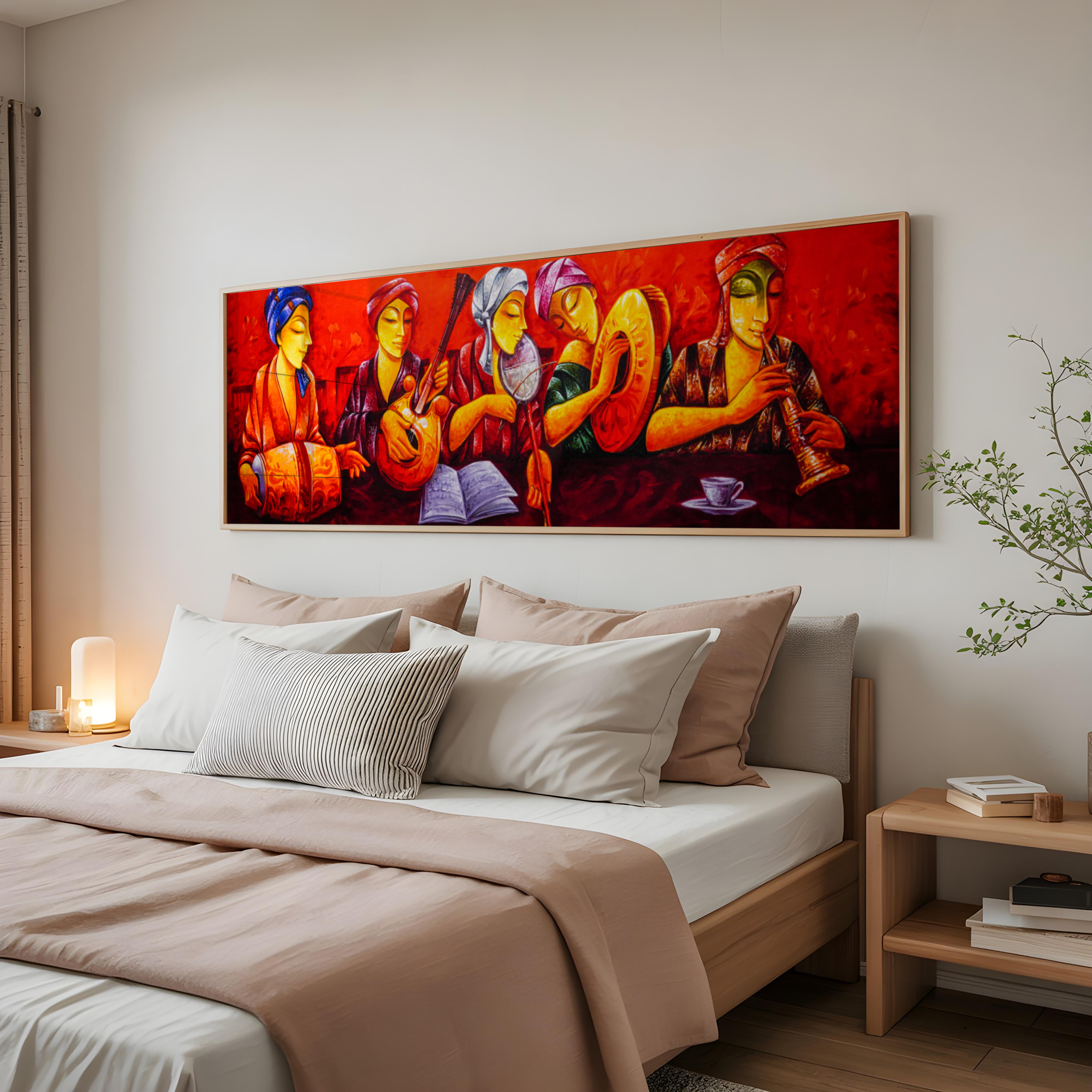 Colorful painting symbolizing rhythm and cultural music