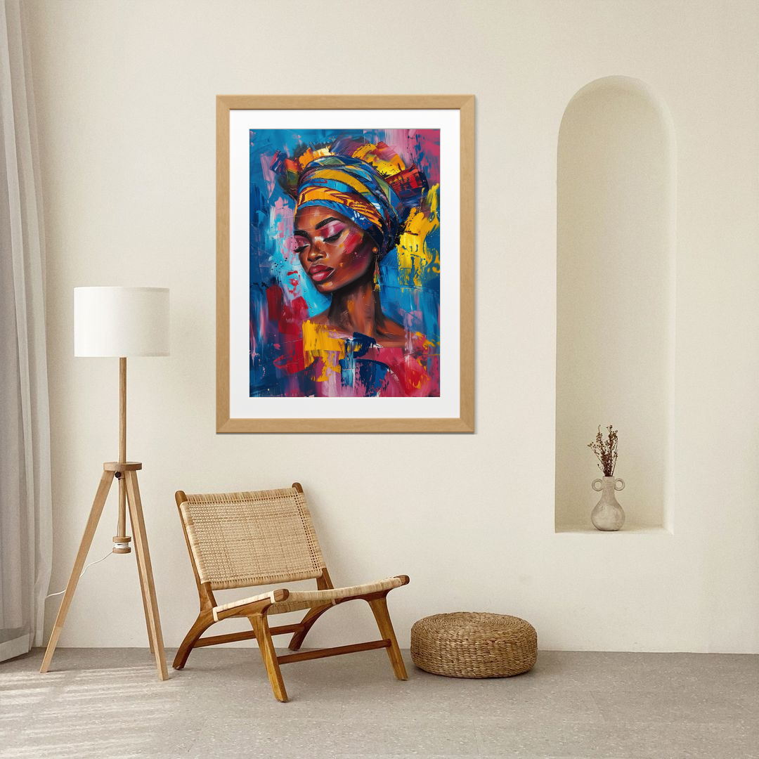Afro culture digital painting canvas print – bold and colorful wall art
