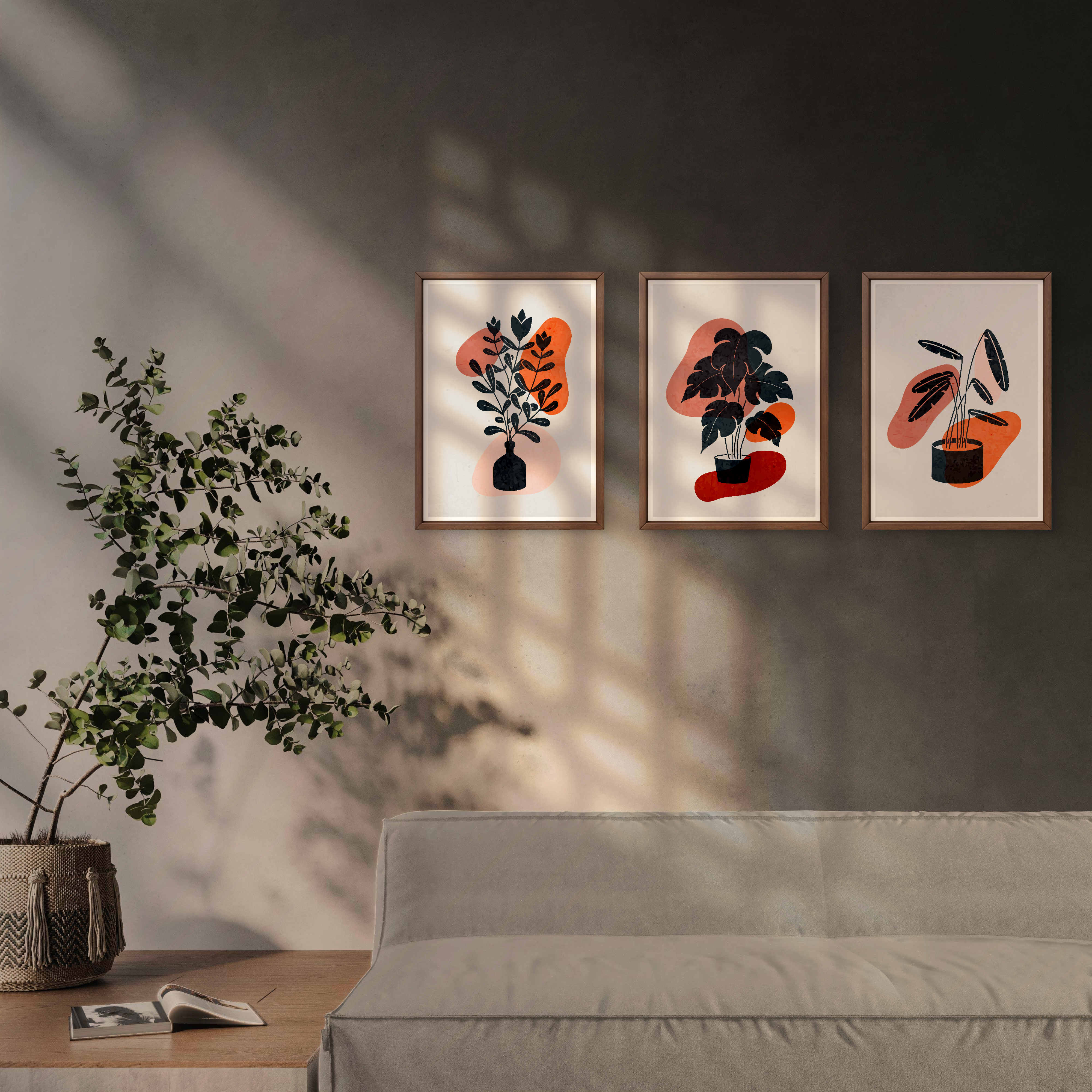 Graphic Foliage – Artistic Indoor Plant Prints for Modern Homes