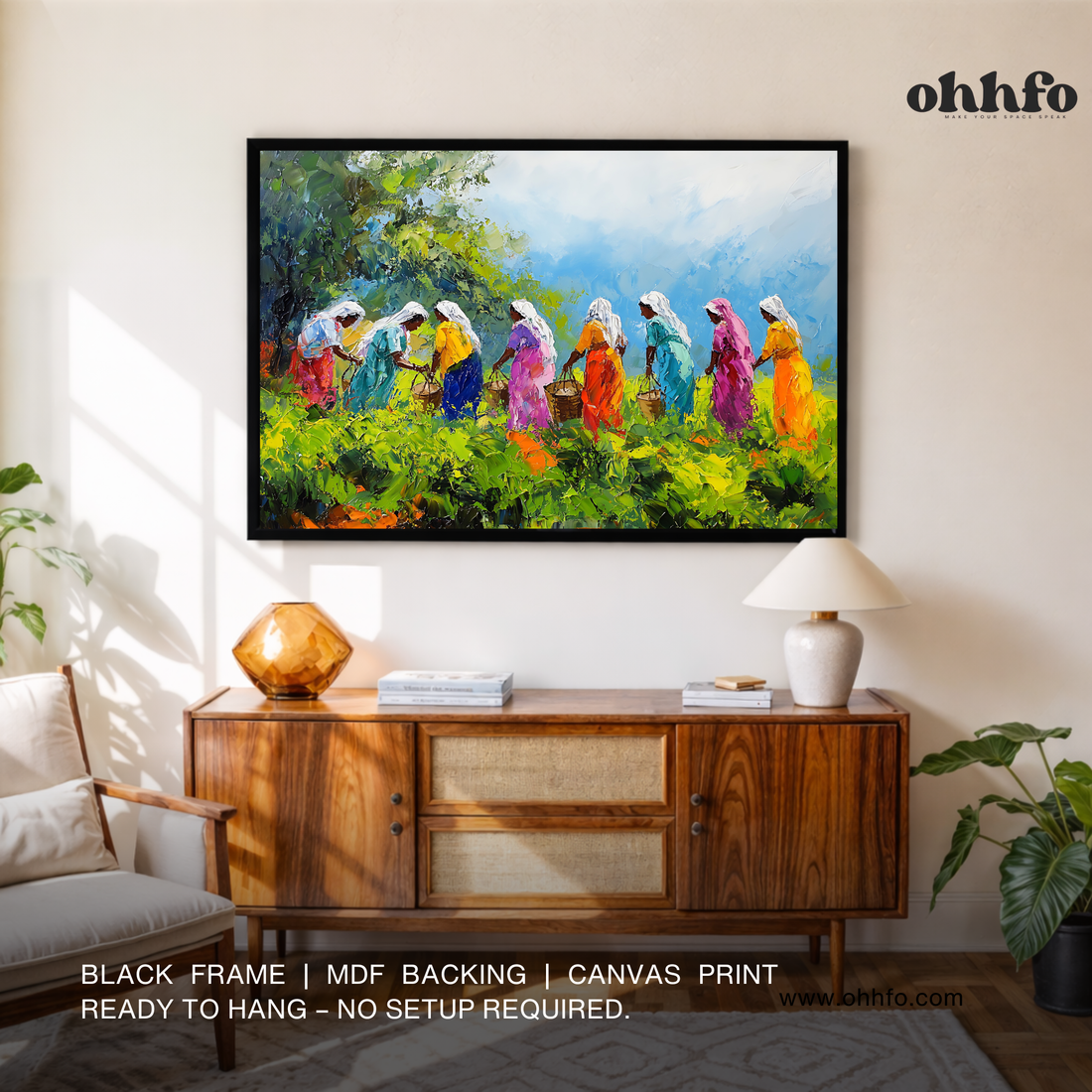 Tea Garden Harvest – Vibrant Women Canvas Wall Art