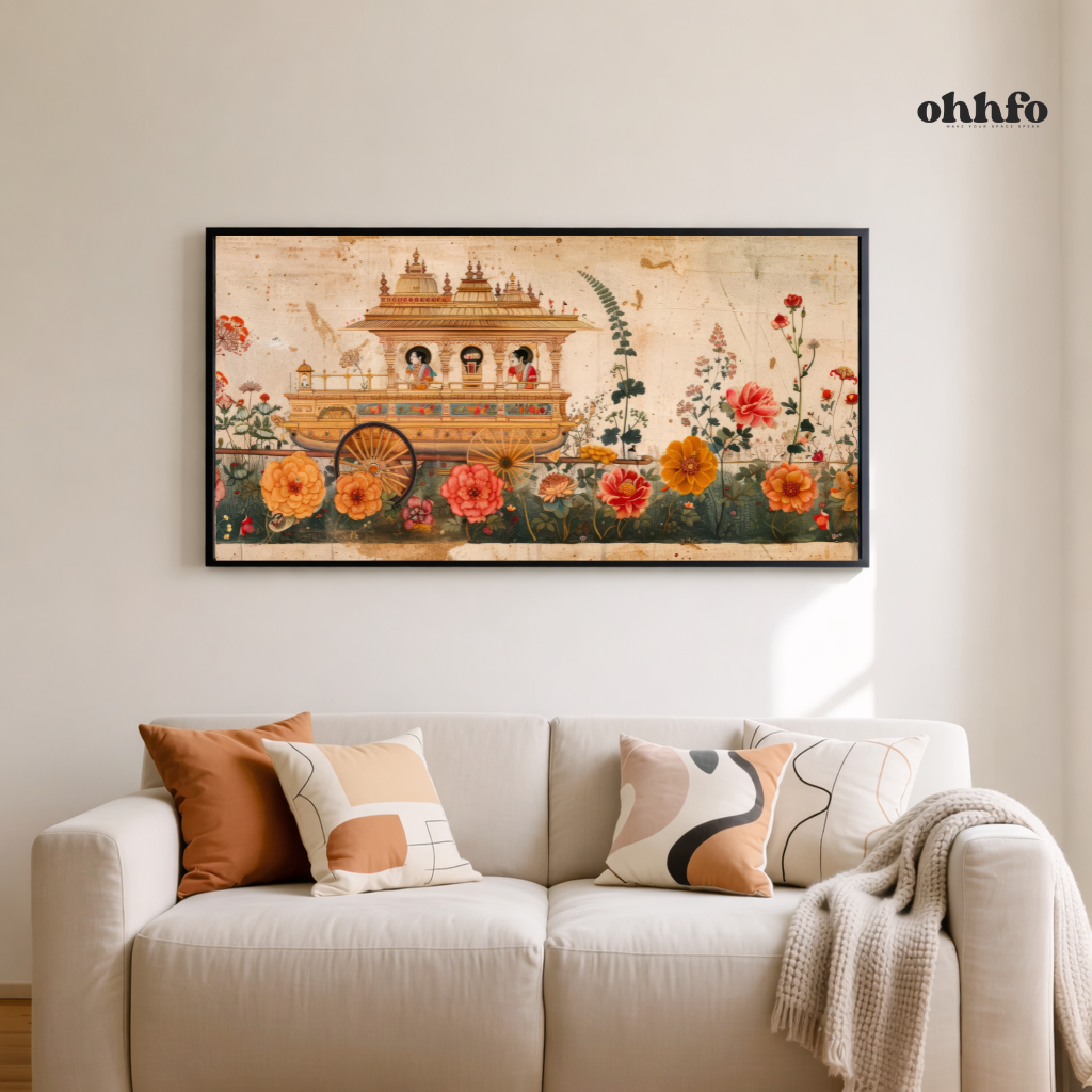 Botanical Rath Yatra Canvas Wall Art