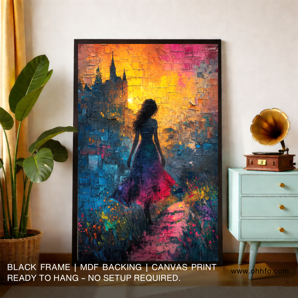 Chasing the Horizon – Dreamy Woman Sunset Canvas Wall Art