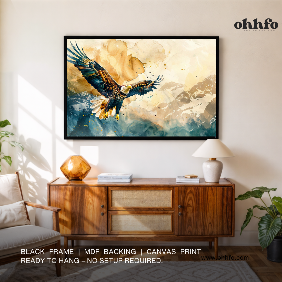 Flying Eagle Canvas Wall Art