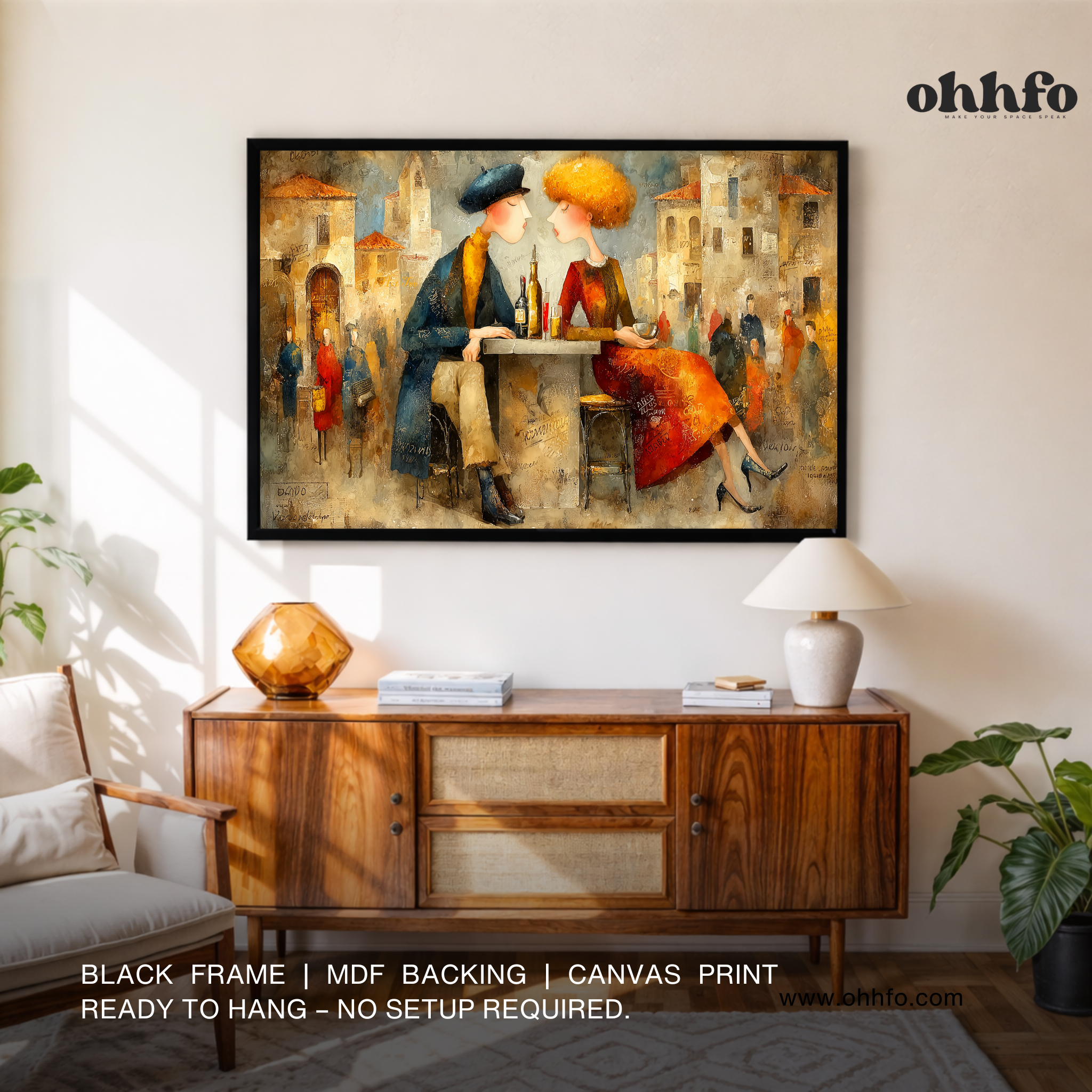 Cafe Romance Canvas Wall Art