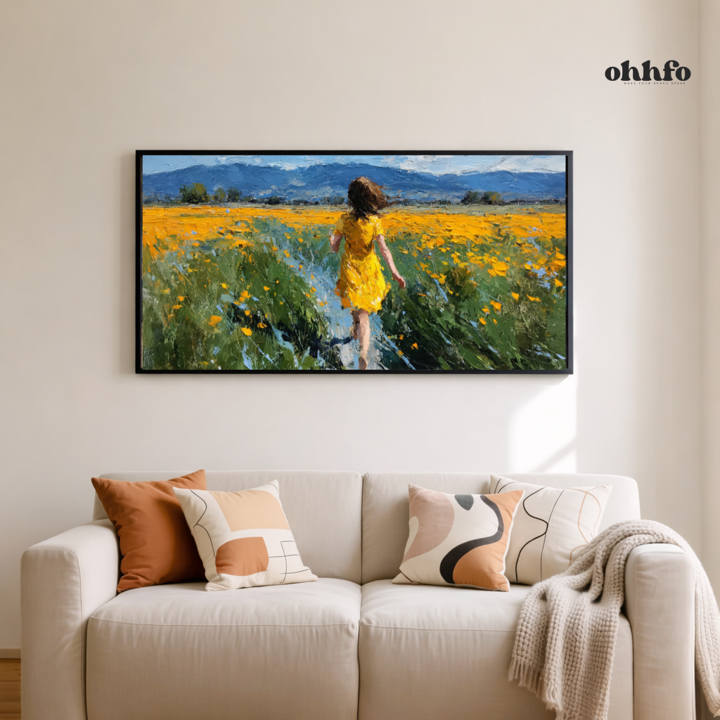 Girl in Yellow Field Wall Art