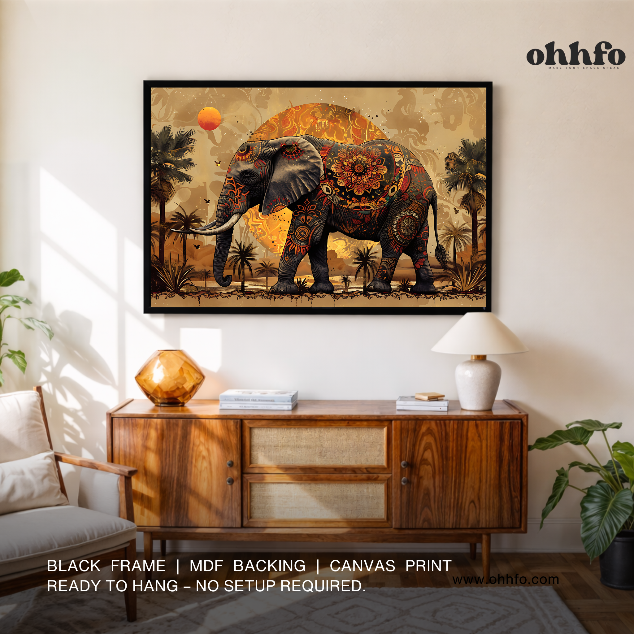 Majestic Mandala Elephant – Tribal Safari Wall Art