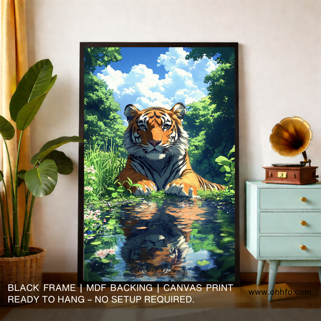 Tiger reflection canvas wall art