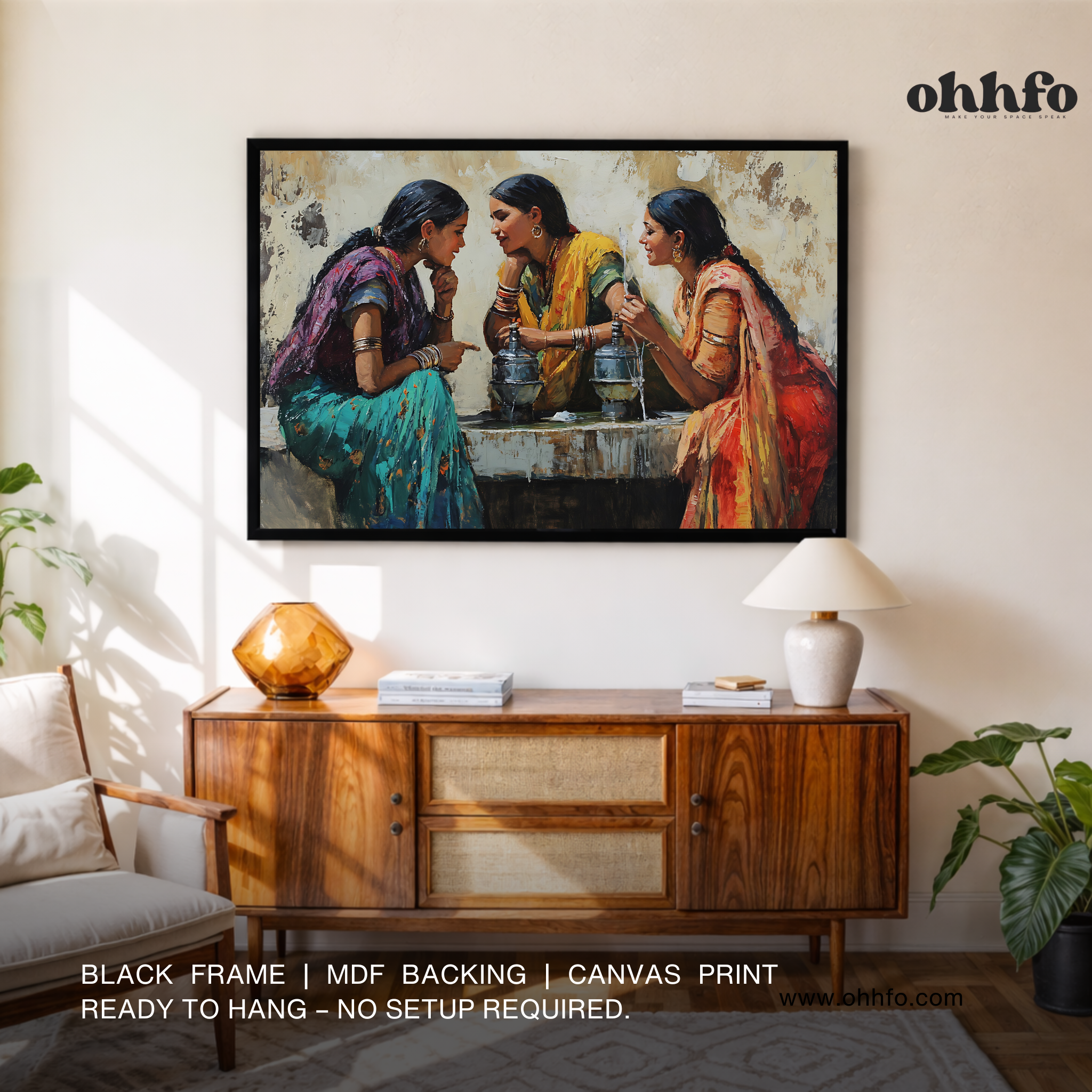 Village Gossip Canvas Wall Art