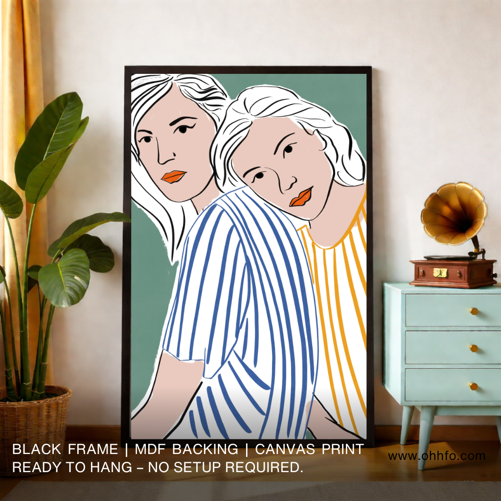 Modern Boho Women Illustration Wall Art Canvas
