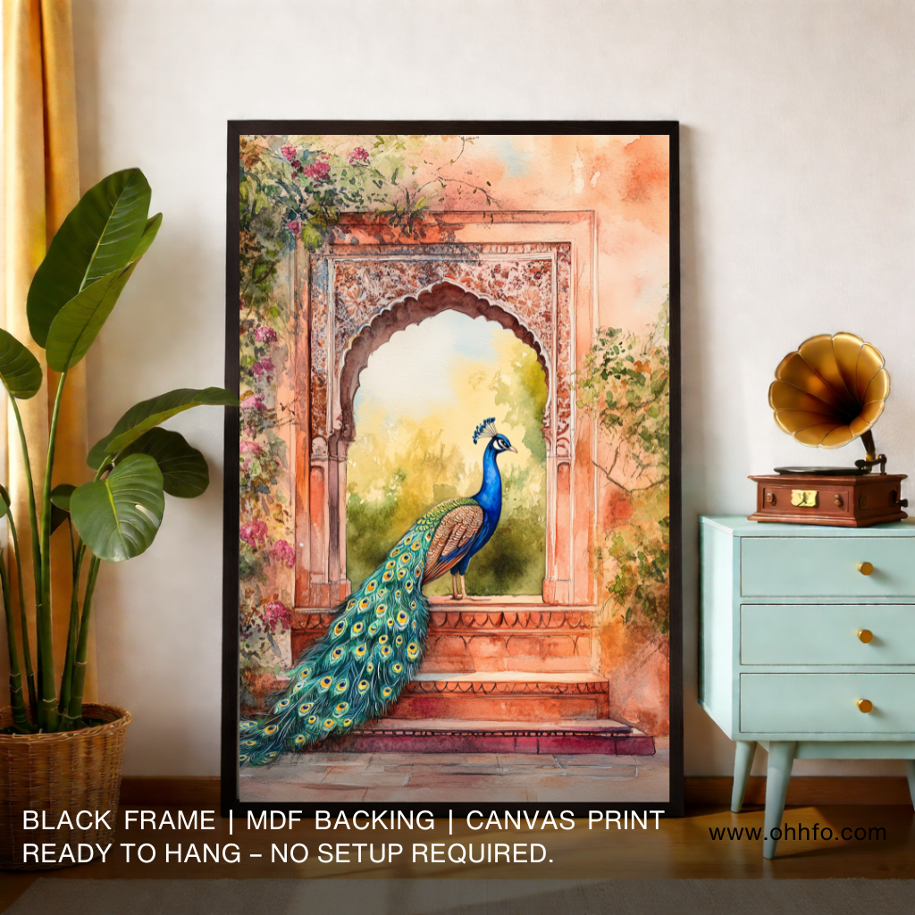 Royal Peacock Canvas Wall Art
