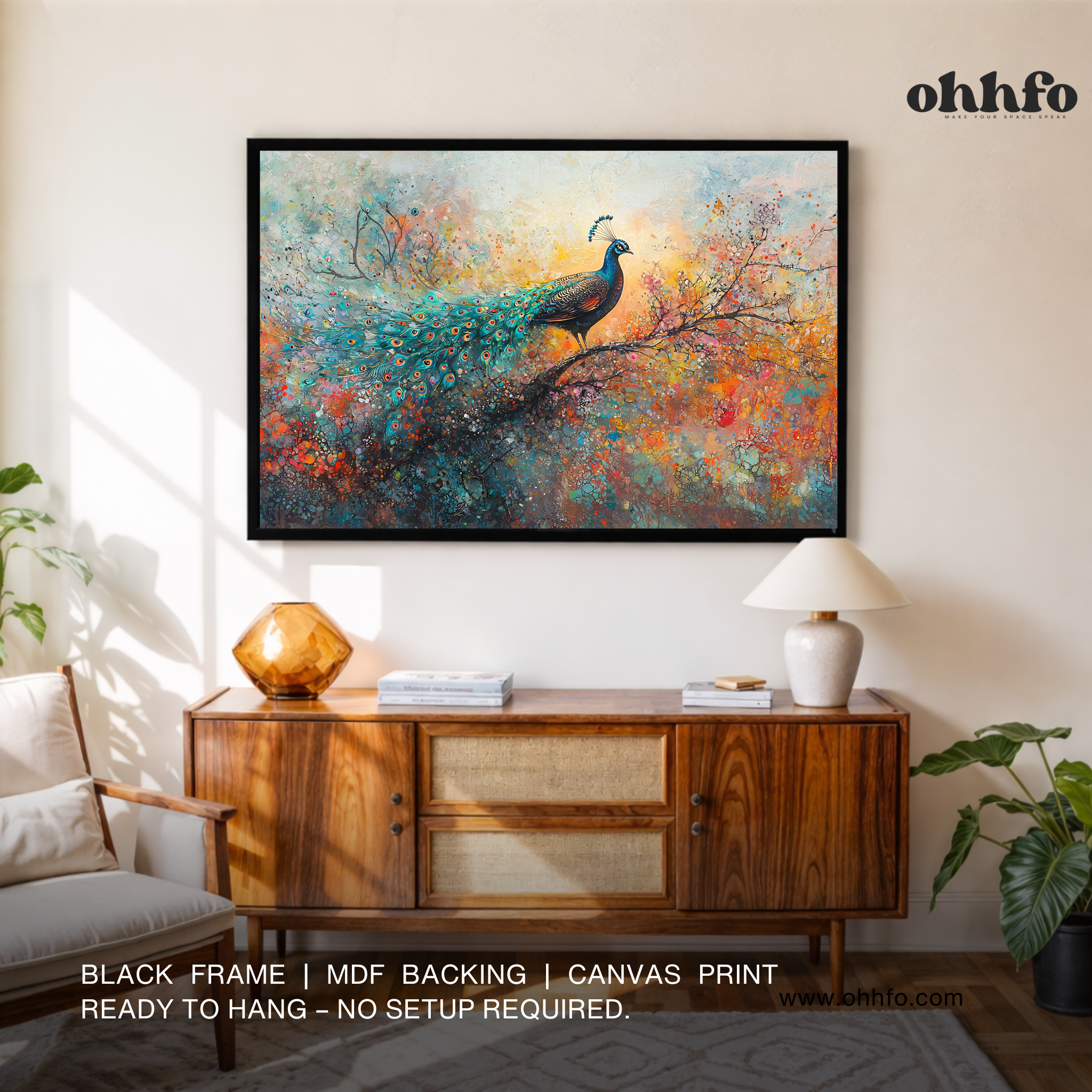 Majestic Peacock Canvas Wall Art