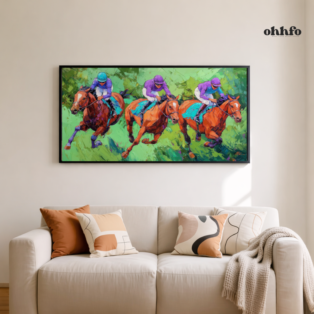 race of champions horse racing  canvas wall art