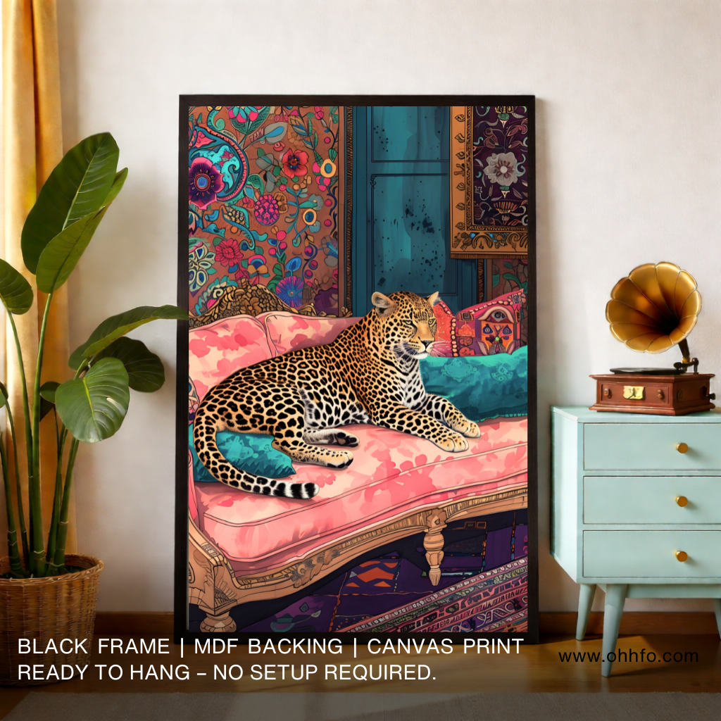 Royal Leopard Lounge – Luxury Wildlife Canvas Wall Art
