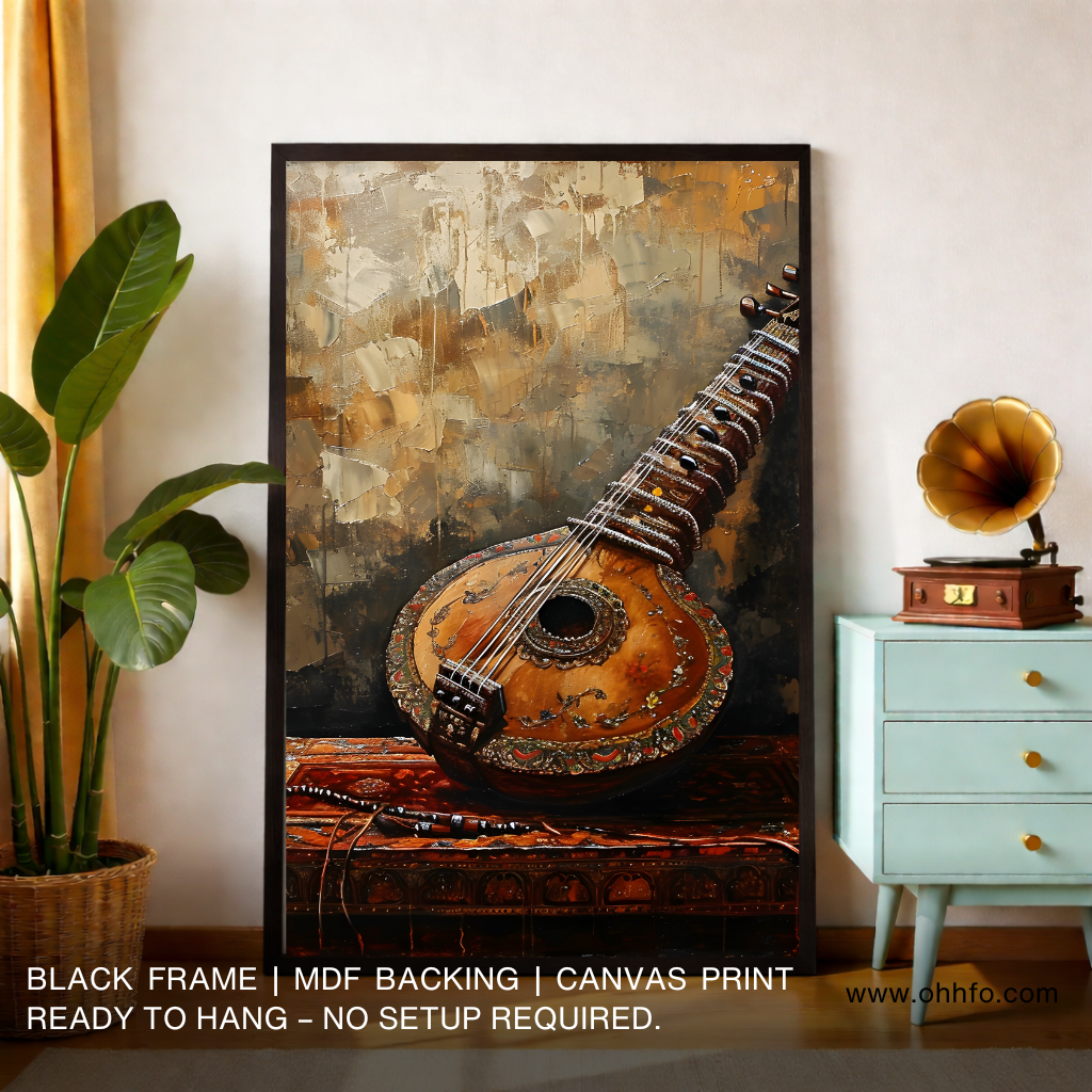 Tanpura Indian Musical Instrument – Canvas Print Wall Art