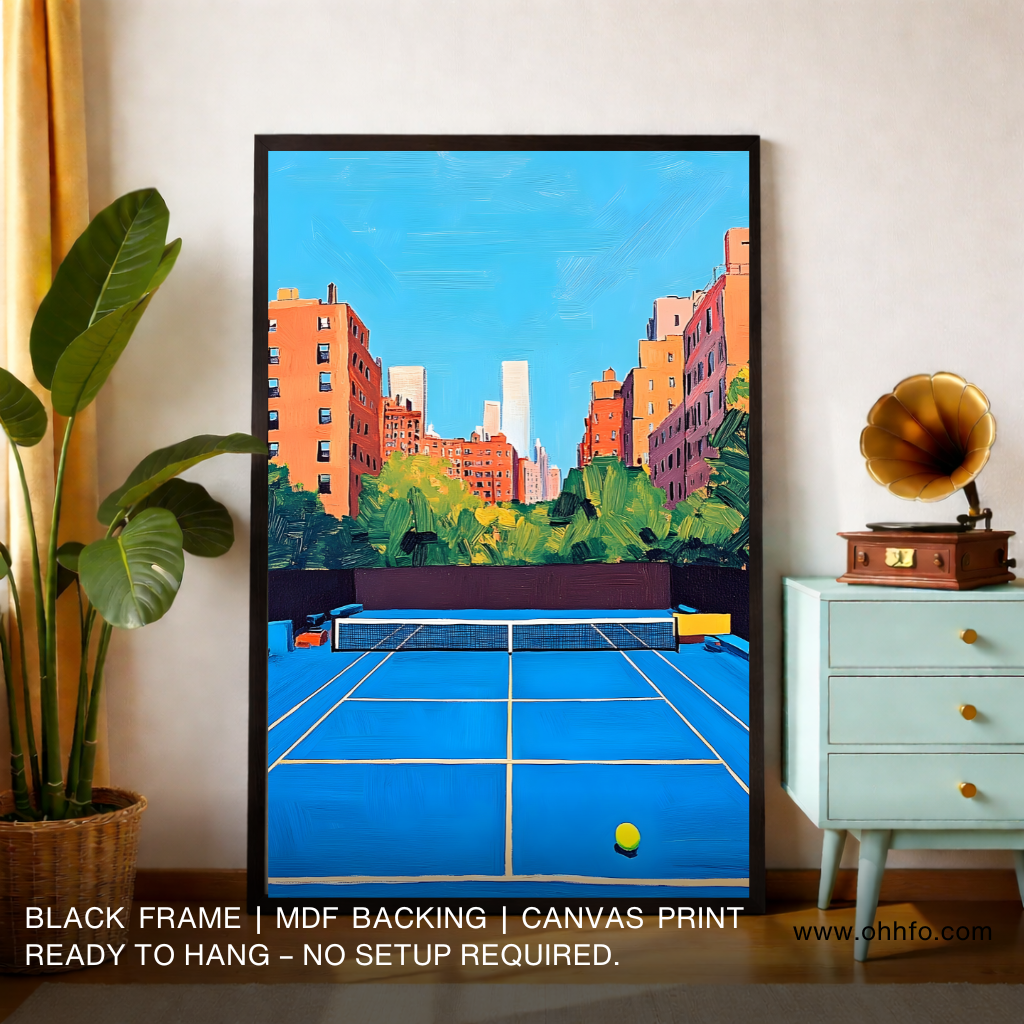 Urban Tennis Court Canvas Wall Art