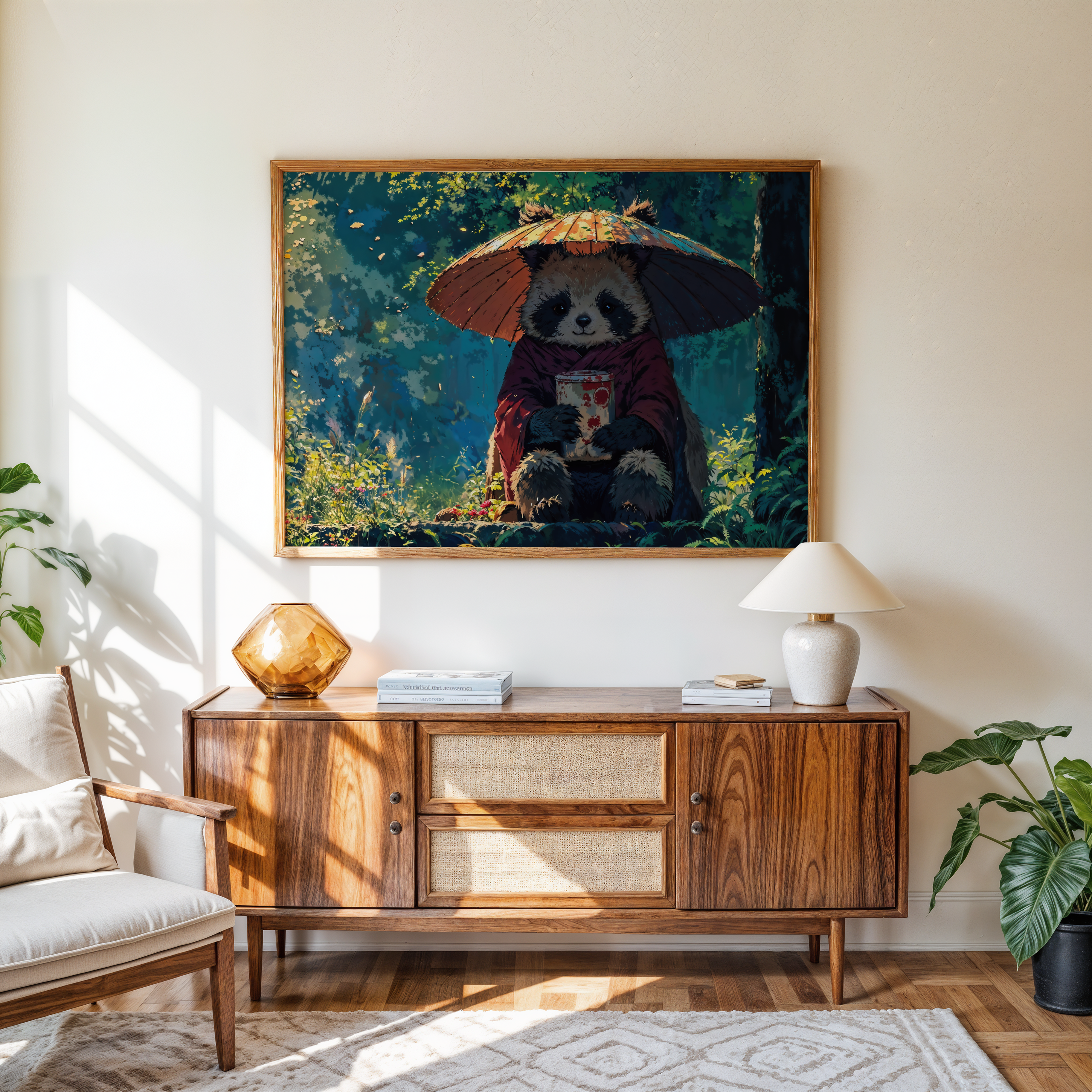 Whispers of the Forest – Panda Tea Time Canvas Wall Art