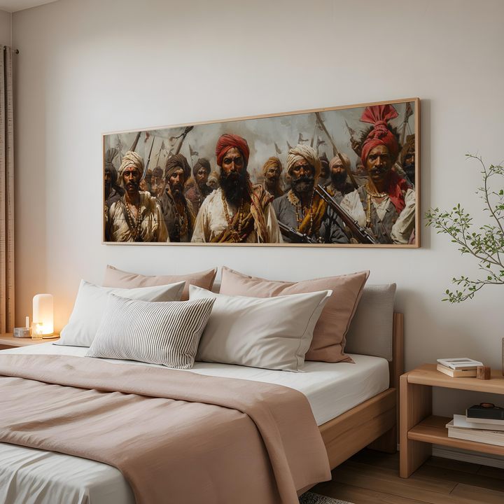 Revolutionary Indian warriors historical wall art