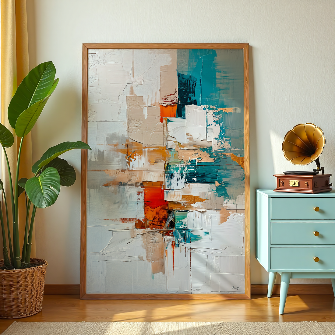 Contemporary abstract wall art canvas for modern interiors
