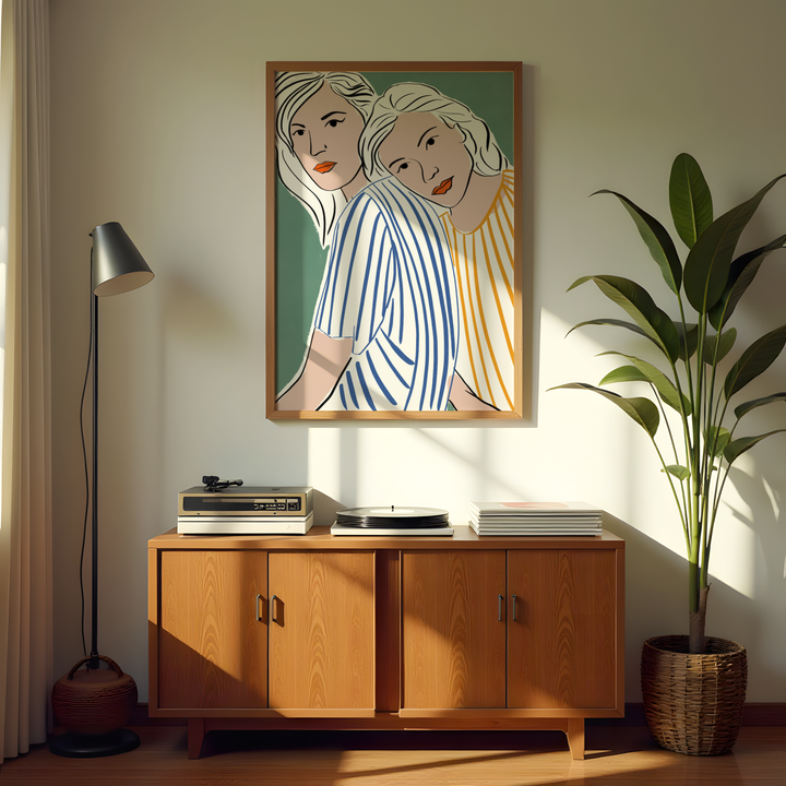 Contemporary feminine line art wall decor for modern interiors