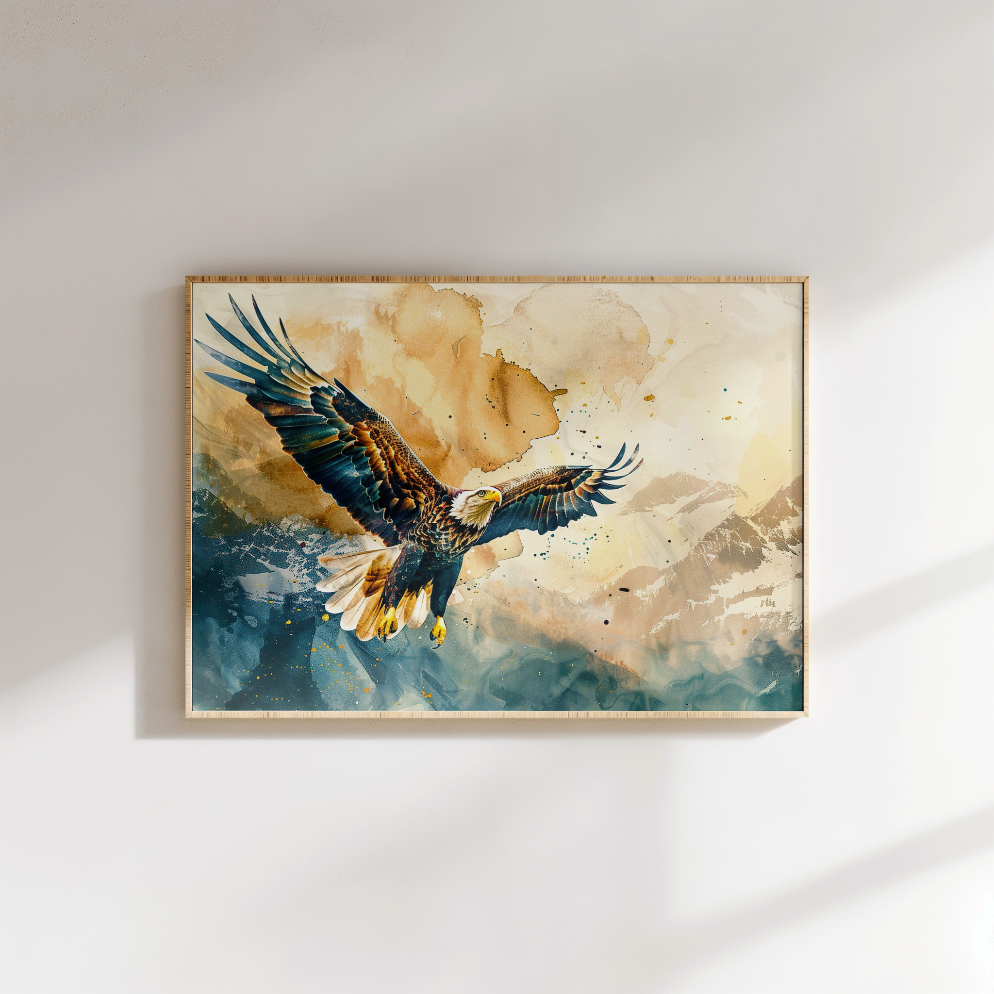 Majestic eagle soaring wall decor ready to hang