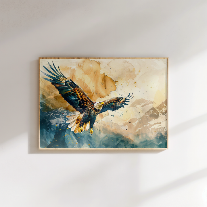 Majestic eagle soaring wall decor ready to hang
