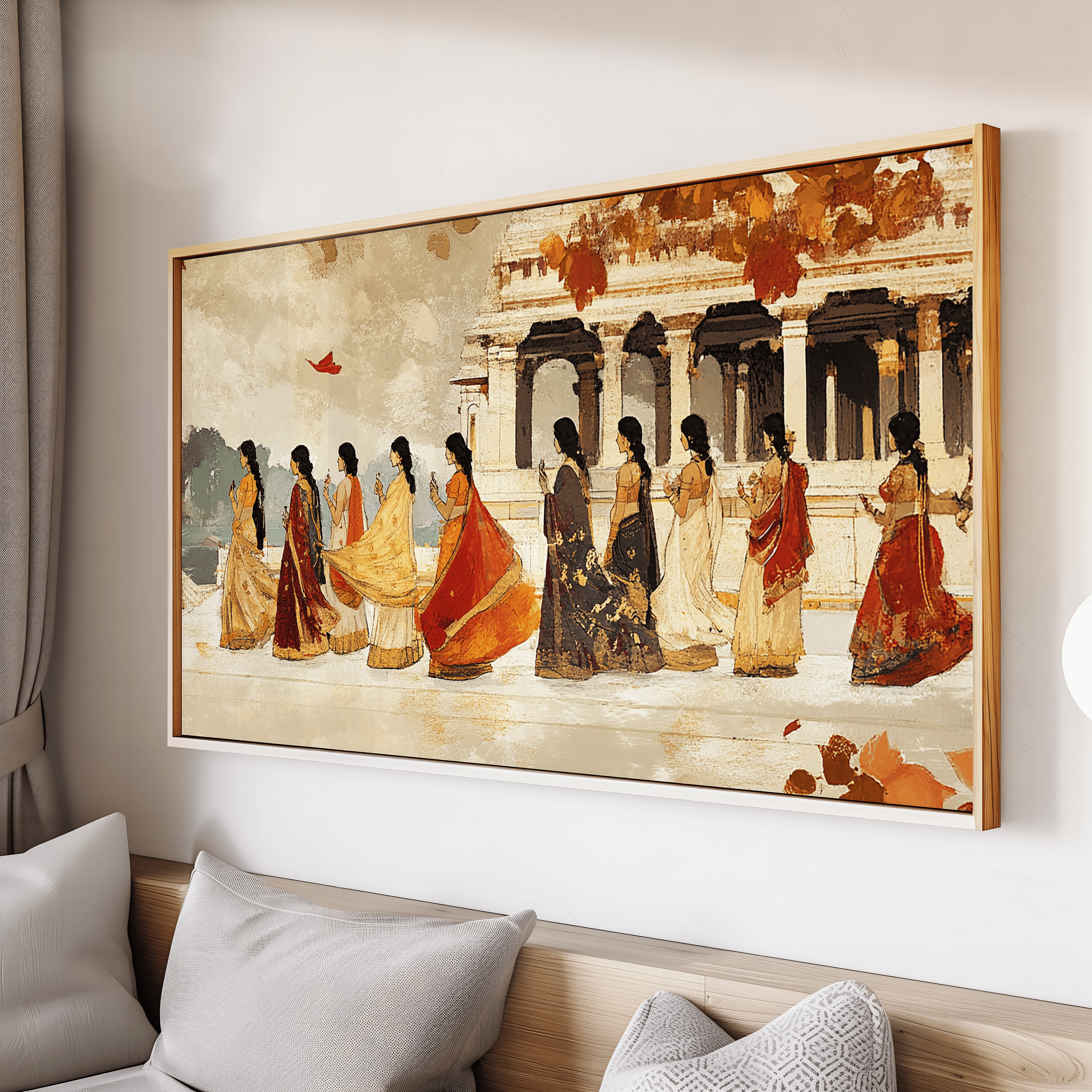 Traditional Indian women procession elegant wall art