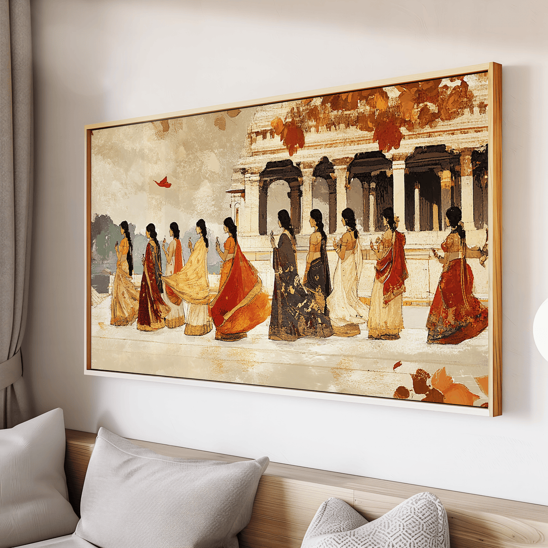 Traditional Indian women procession elegant wall art