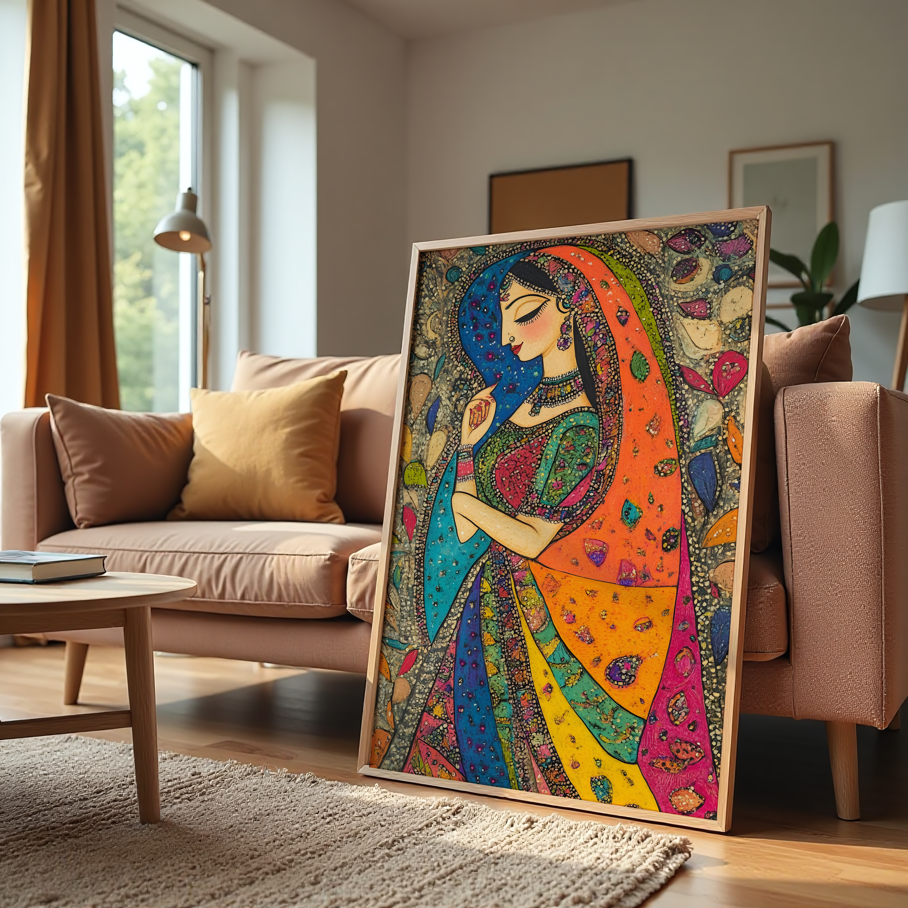 Ethnic woman artwork for living room décor