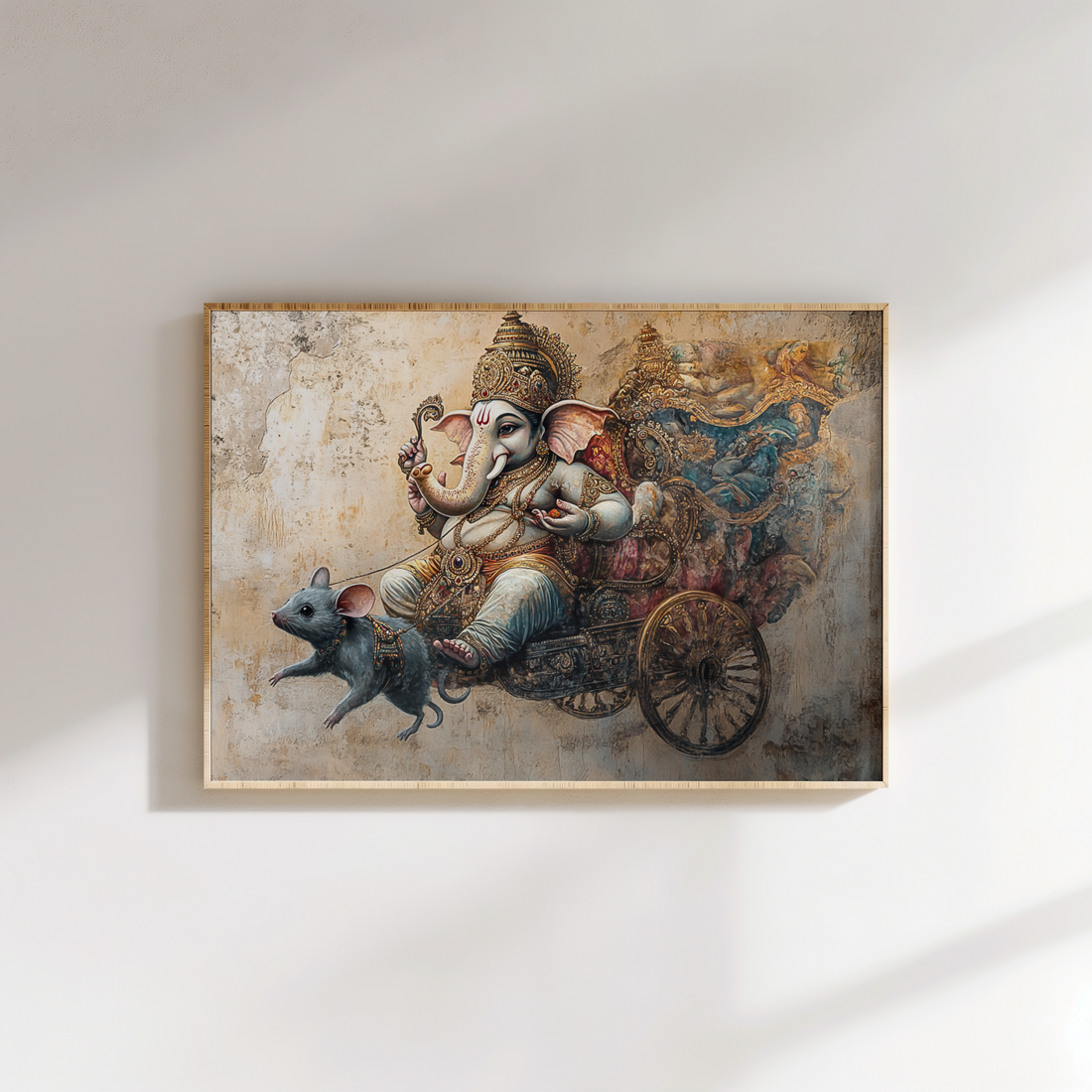 Traditional Lord Ganesh ji canvas art ready to hang