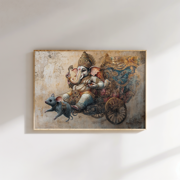 Traditional Lord Ganesh ji canvas art ready to hang