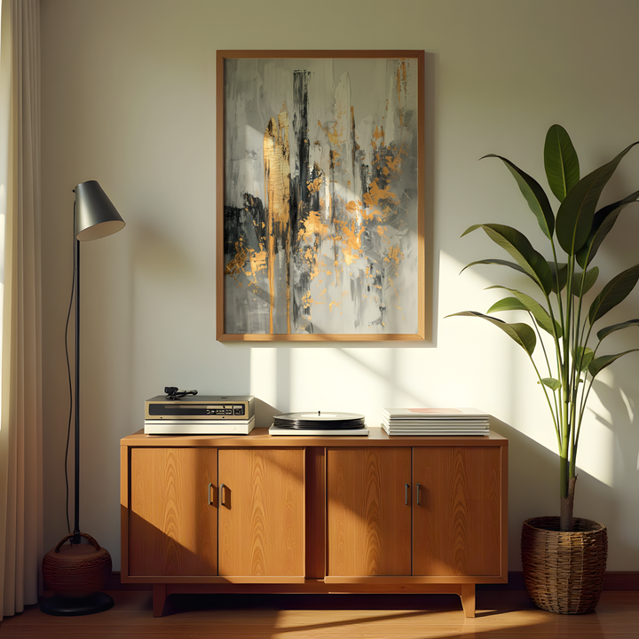 Luxury neutral abstract canvas wall art for modern interiors