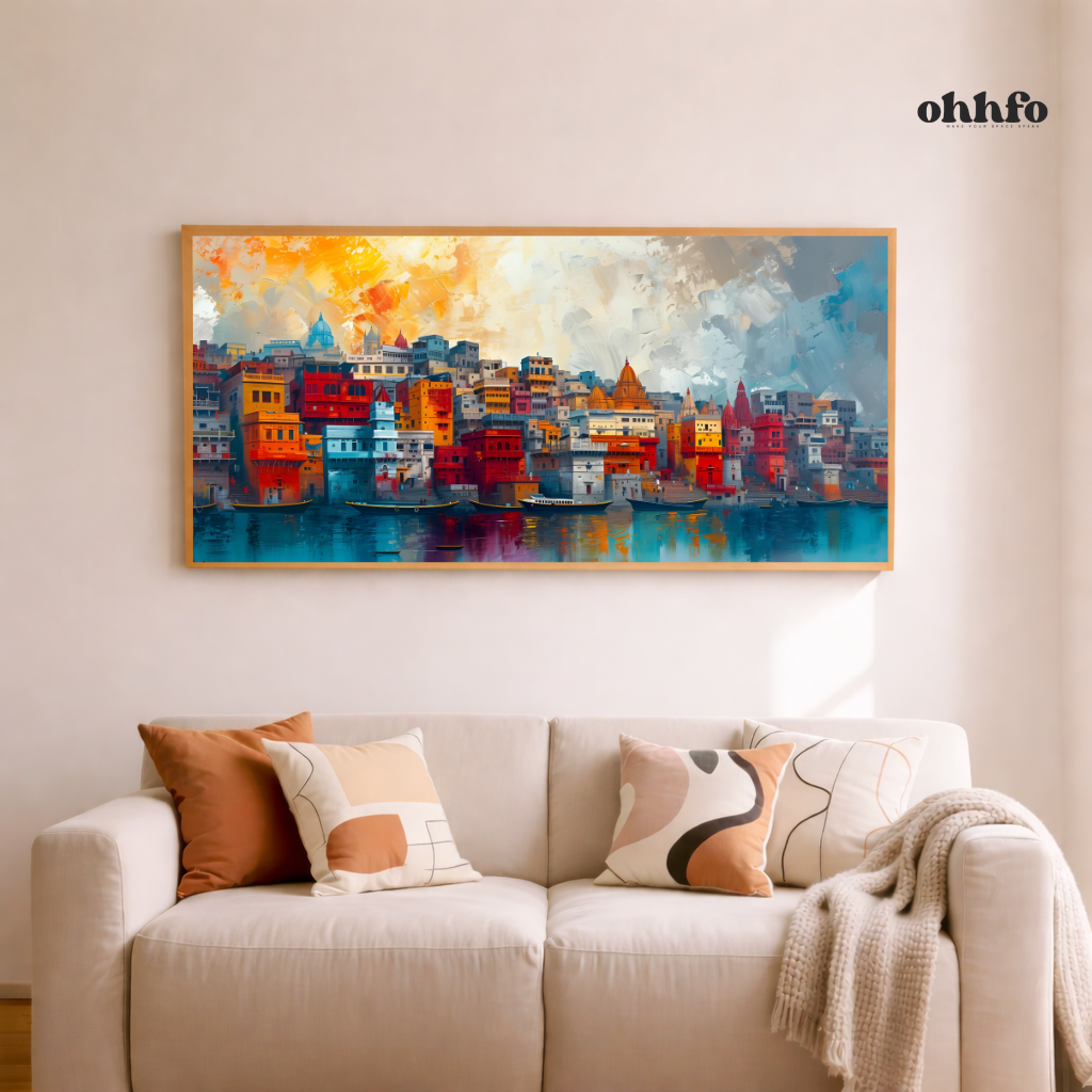 Eternal Varanasi – Mystic Ghats Cityscape Canvas Wall Art