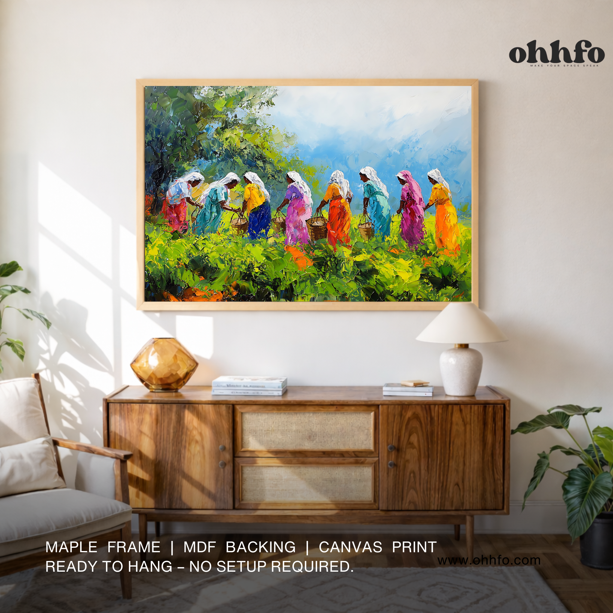 Tea Garden Harvest – Vibrant Women Canvas Wall Art