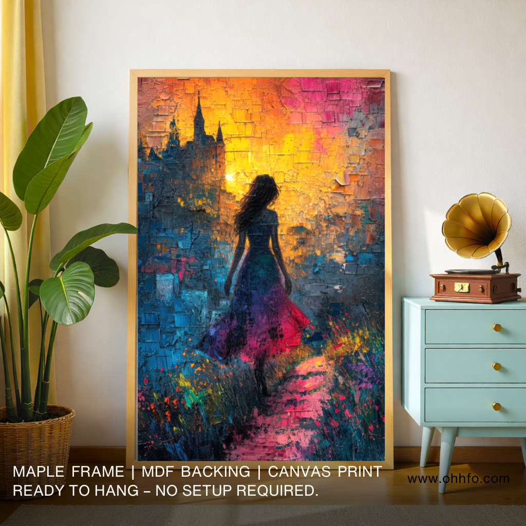 Chasing the Horizon – Dreamy Woman Sunset Canvas Wall Art