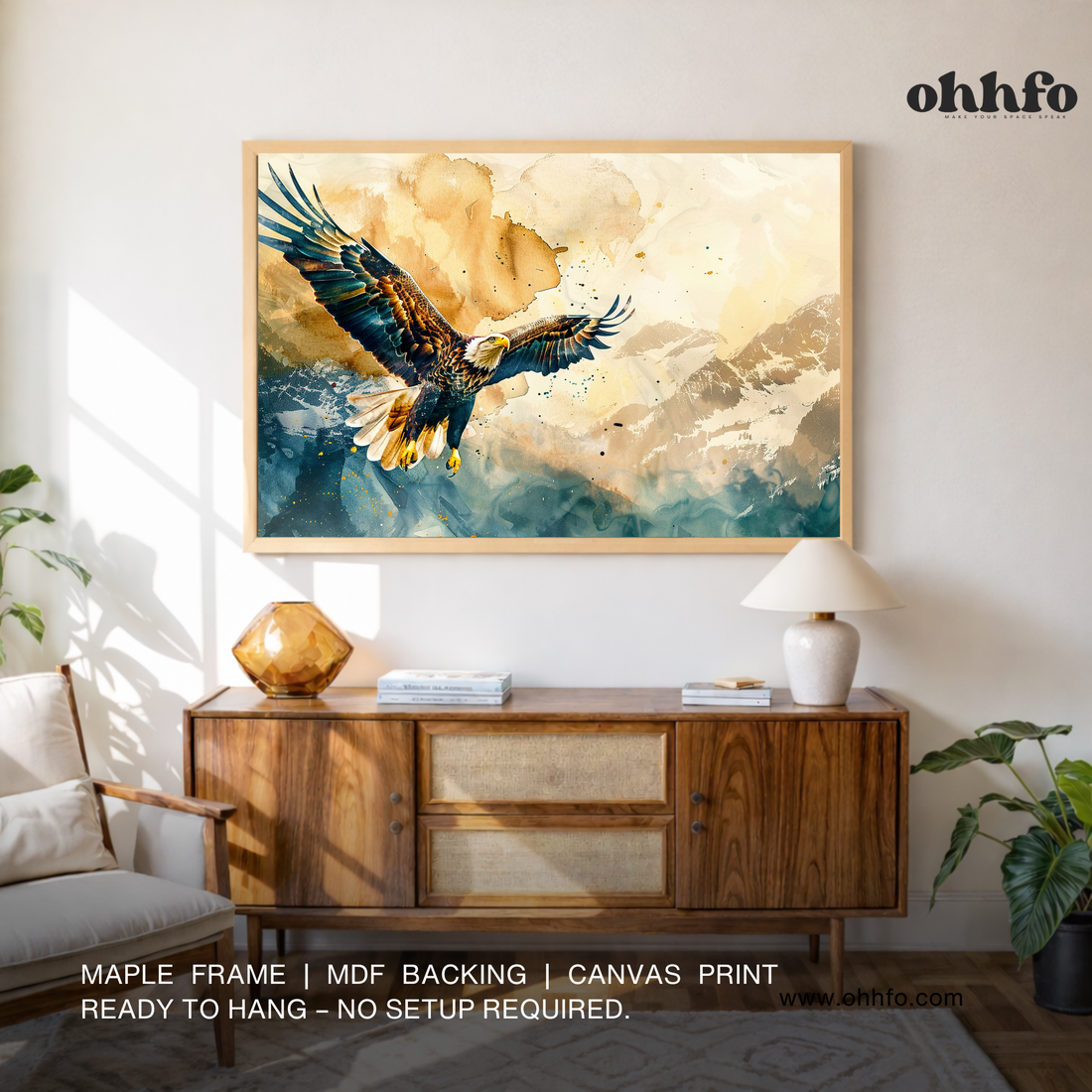 Flying Eagle Canvas Wall Art