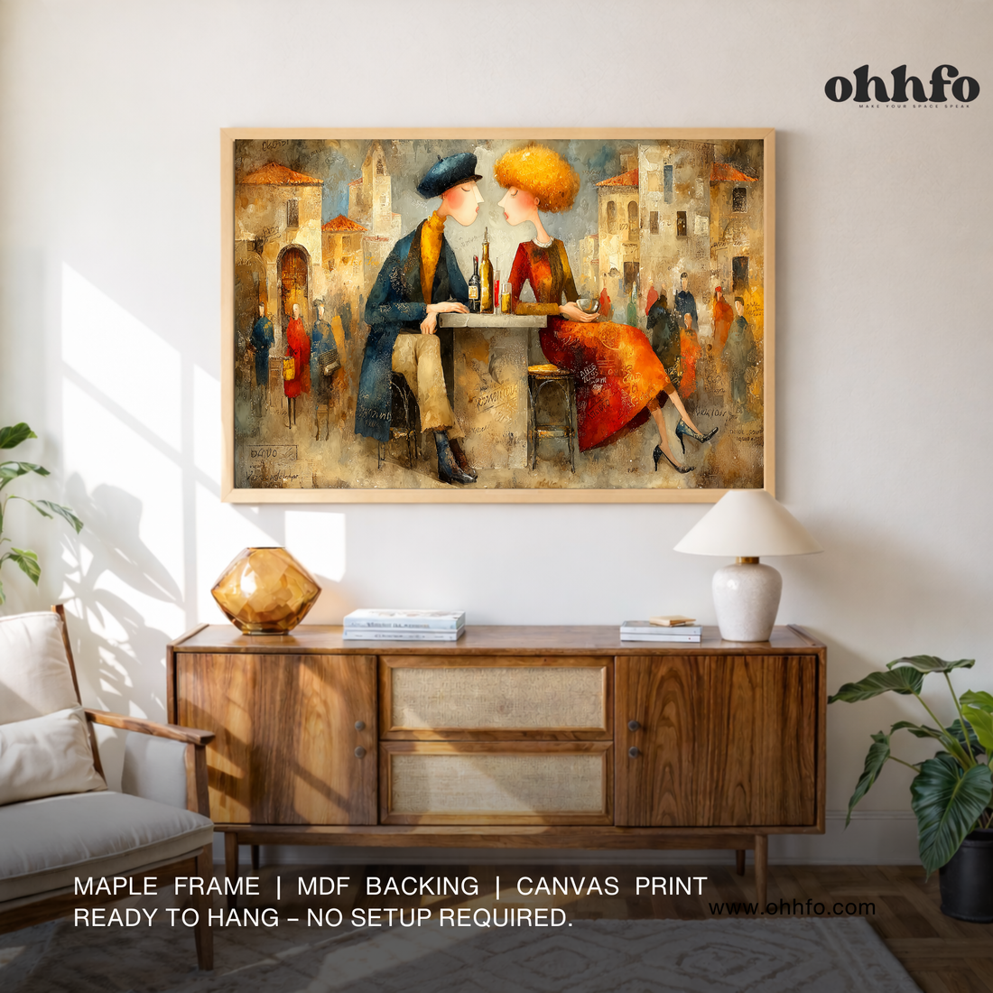 Cafe Romance Canvas Wall Art