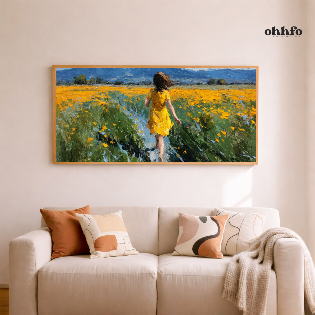 Girl in Yellow Field Wall Art