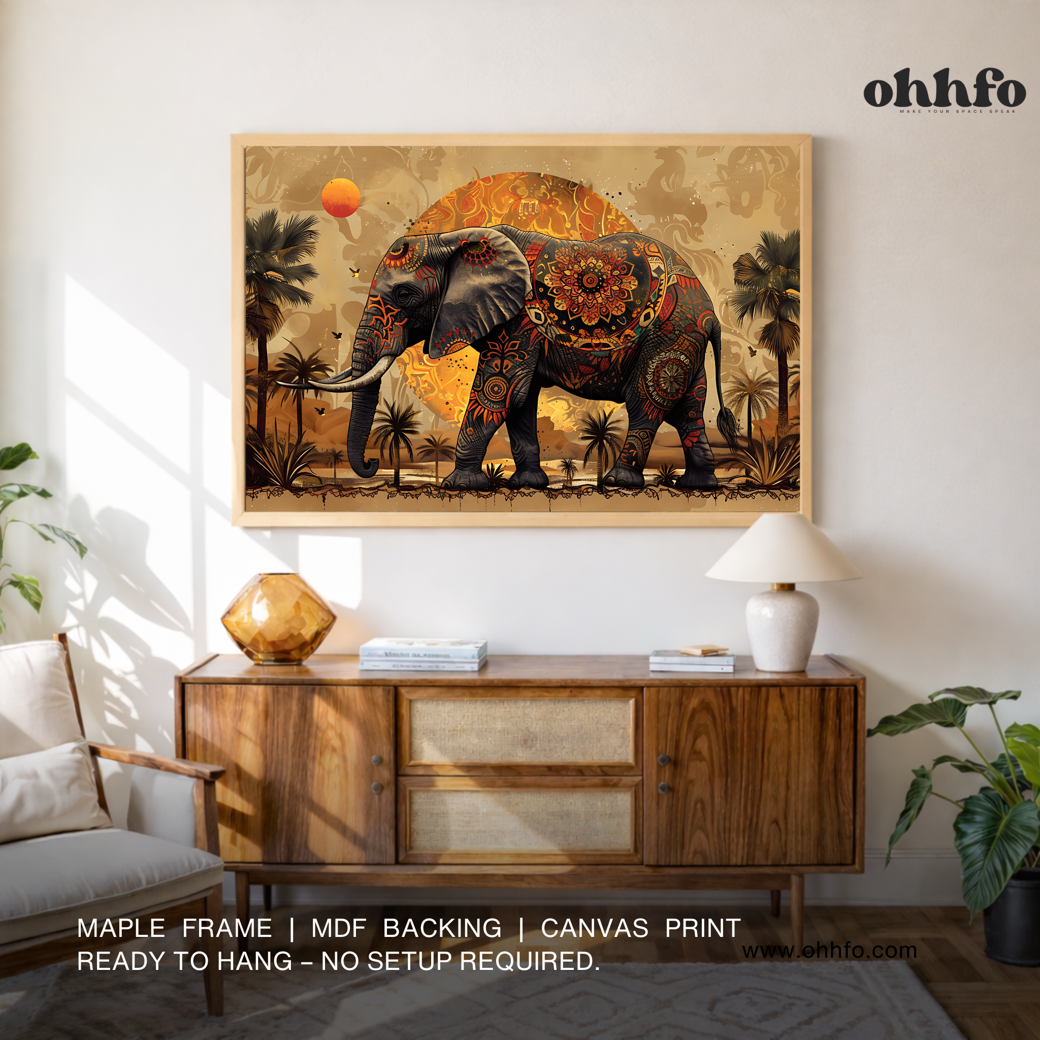 Majestic Mandala Elephant – Tribal Safari Wall Art