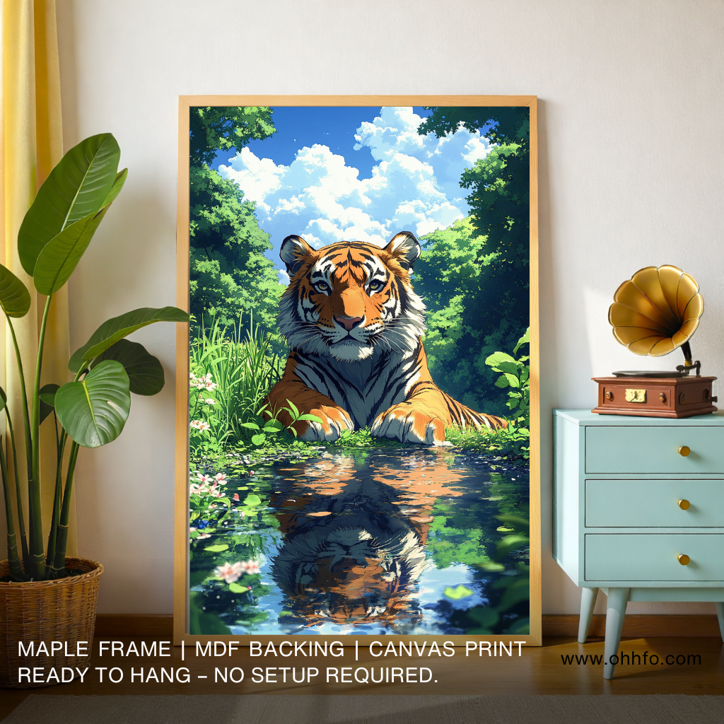 Tiger reflection canvas wall art