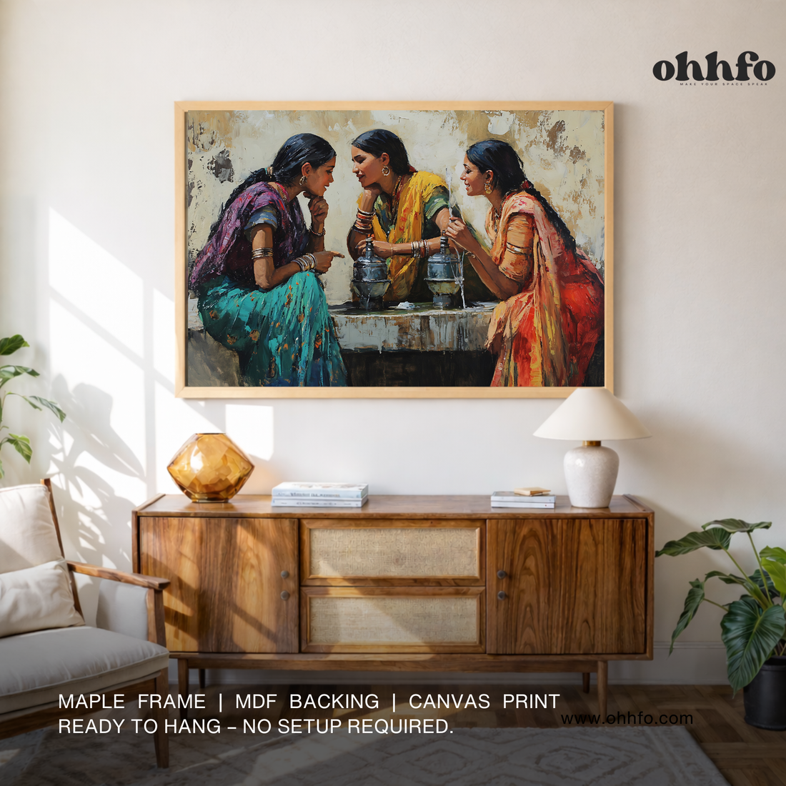 Village Gossip Canvas Wall Art